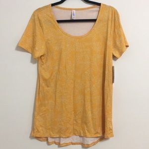 LuLaRoe Golden Yellow Floral Classic Tee